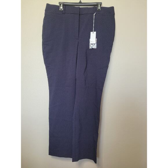 Navy & White Polka Dots Stretch Dress Pants Size 18R Tummy Control Plus Size NWT - Picture 1 of 8
